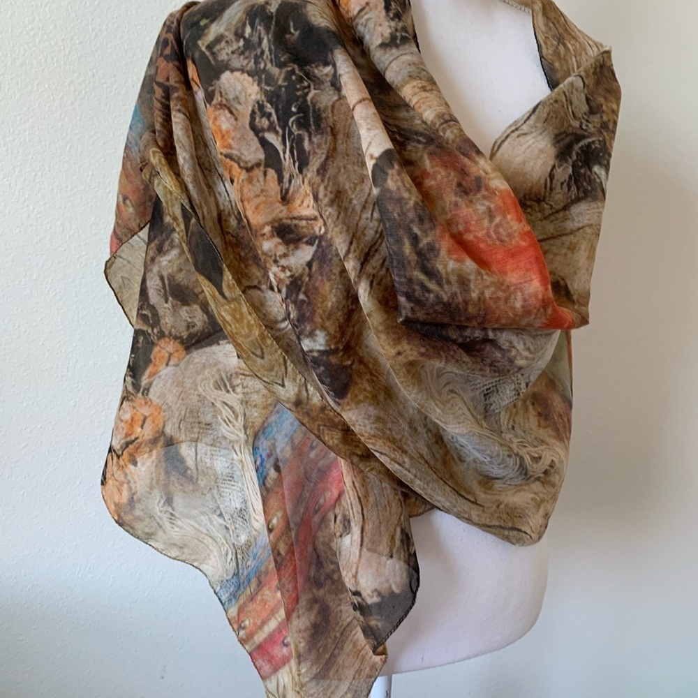 Multicolor Abstract Scarf - Picture 2 of 6